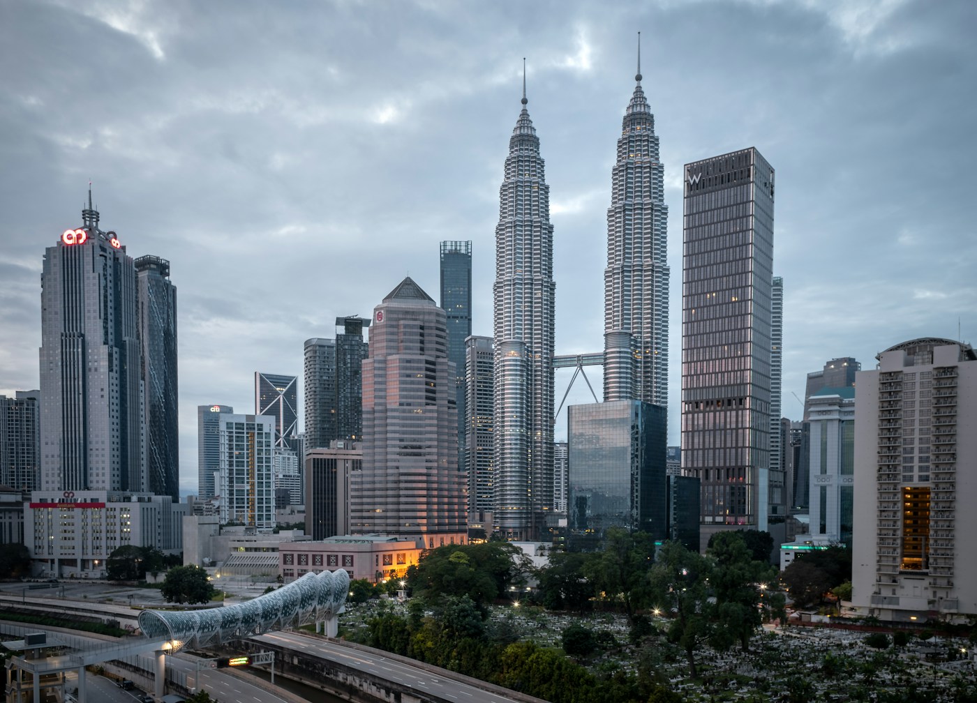 Kuala Lumpur skyline with the Petronas Twin Towers
